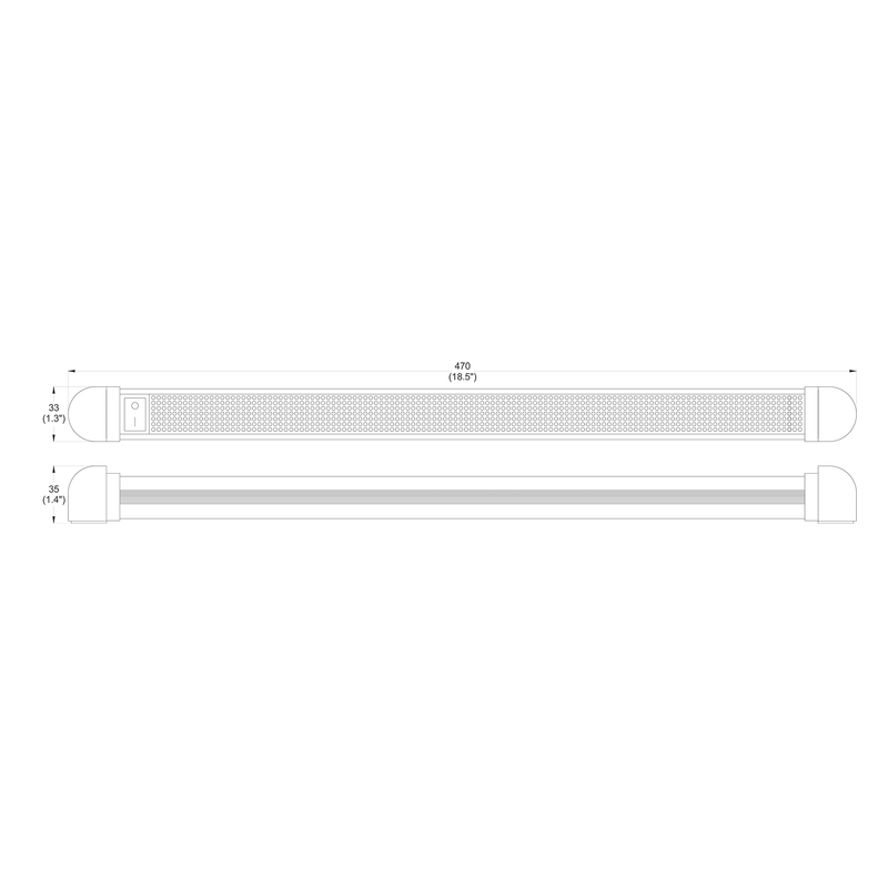 Load image into Gallery viewer, Iluma LED 18.50" 470mm 12 - 28v Interior Swivel Light With On/Off Switch Silver