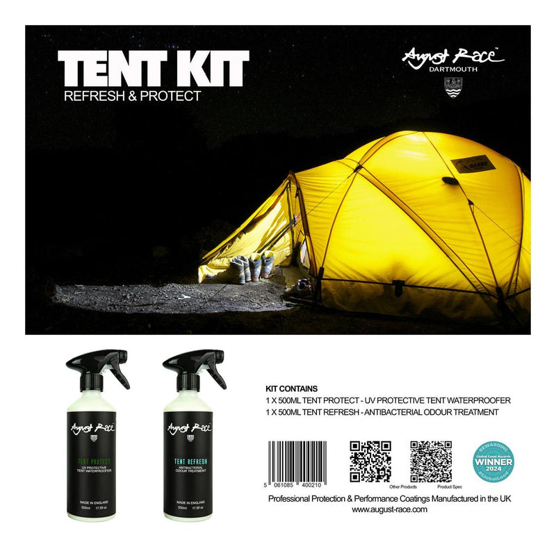 Load image into Gallery viewer, August Race Tent Kit - Odour and Water Proofer Treatment Kit 500ml - 2 Pack
