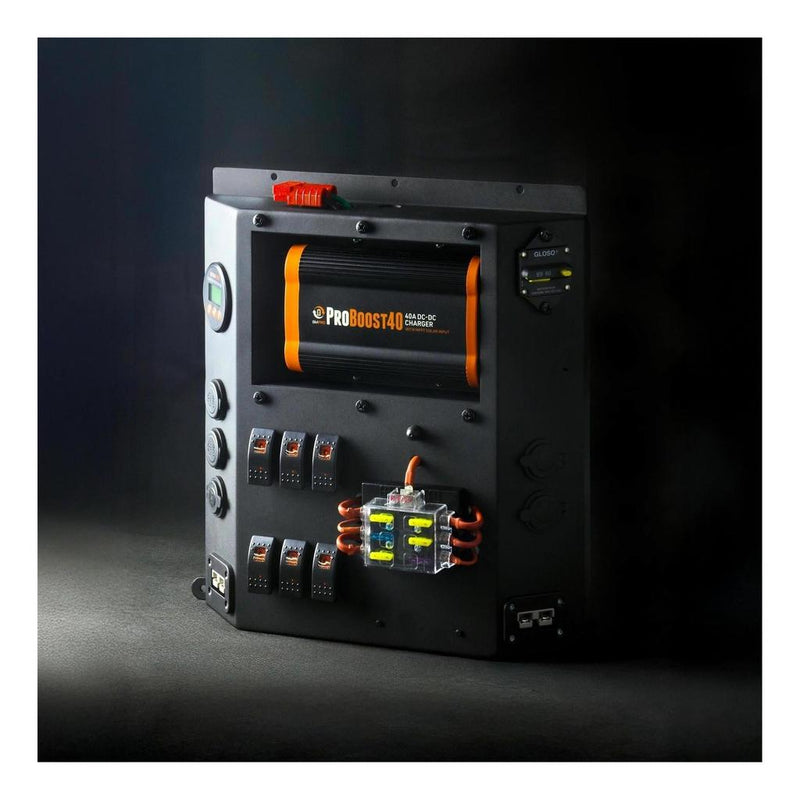 Load image into Gallery viewer, BMPRO Canopy Distribution Charging Board Inc Battery Display and 40 Amp Pro Boost 40 Solar DC-DC Charger