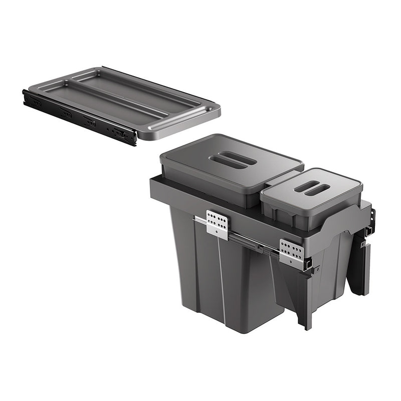 Load image into Gallery viewer, Belgique Kitchen Pull Out Dual Bin 18L + 6L Black
