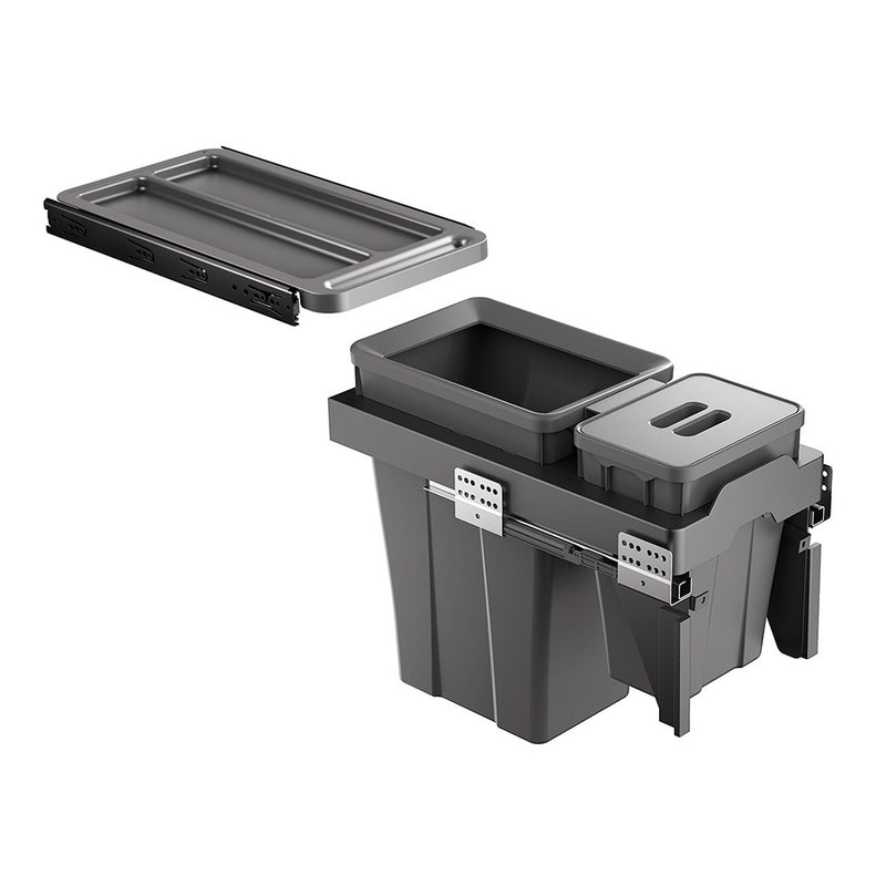Load image into Gallery viewer, Belgique Kitchen Pull Out Dual Bin 18L + 6L Black