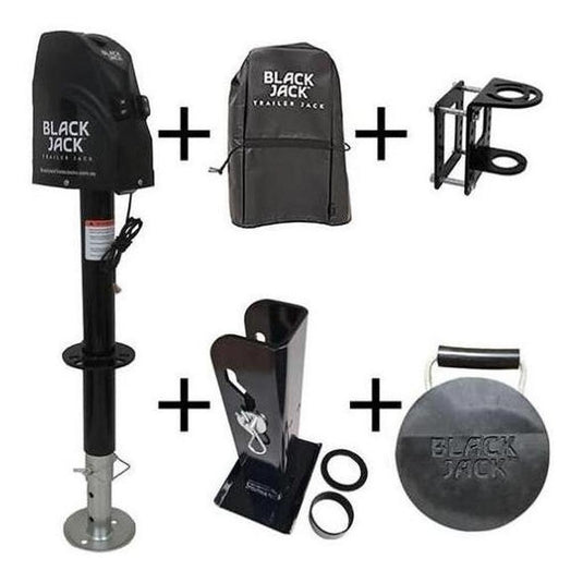 Black Jack 12V 1600kg Electric Trailer Jack Inc Wiring Harness