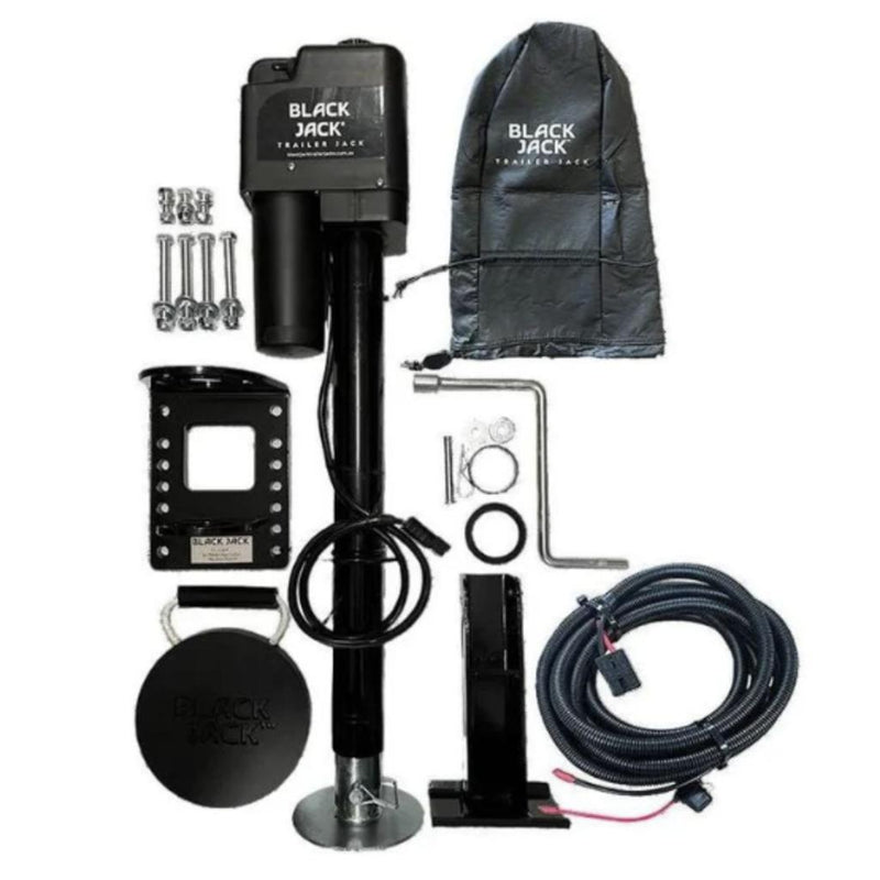 Load image into Gallery viewer, Black Jack Master 12V Electric Trailer Jack 1600kg Inc Wiring Harness