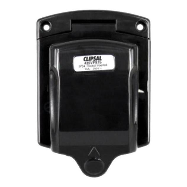 Load image into Gallery viewer, Clipsal 15Amp 240V Power Inlet Socket 3 Pin Black