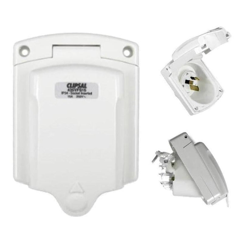 Load image into Gallery viewer, Clipsal 15Amp 240V Power Inlet Socket 3 Pin White
