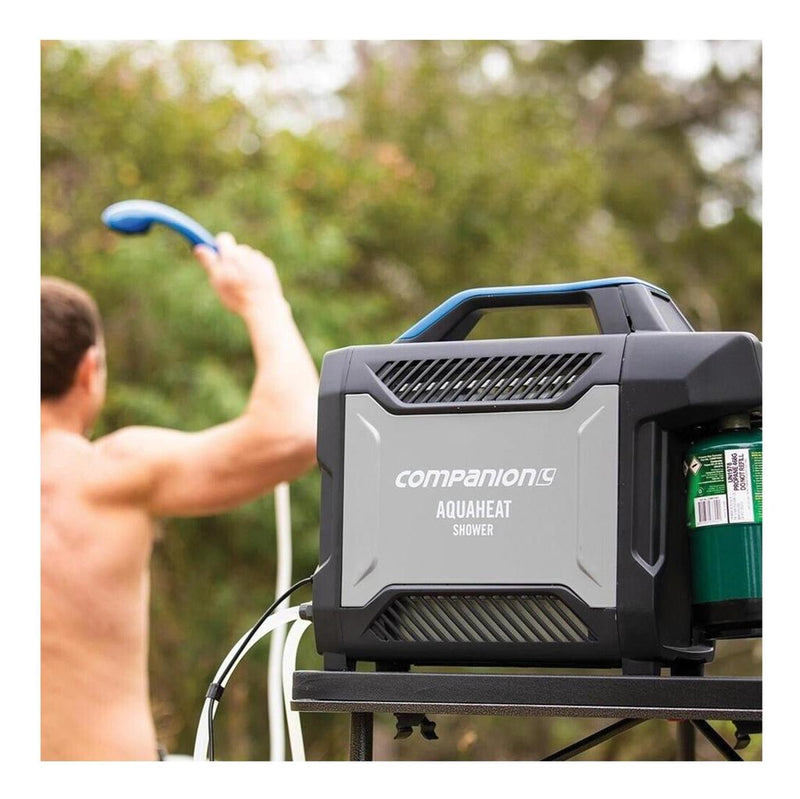 Load image into Gallery viewer, Companion Aquaheat Portable Camping Lithium Gas Hot Water Shower System