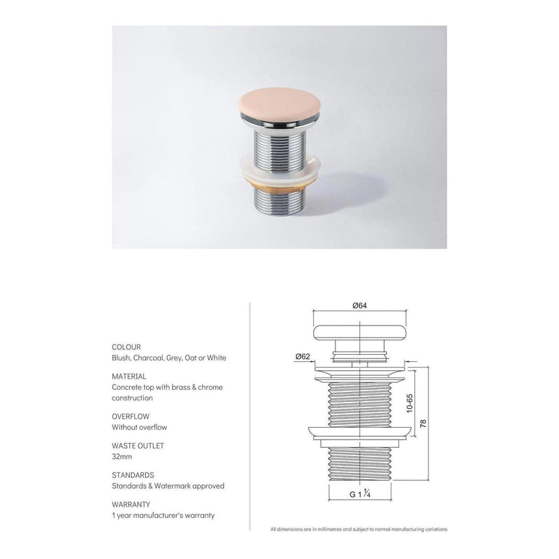 Load image into Gallery viewer, Concrete Top Pop Up Waste - Charcoal