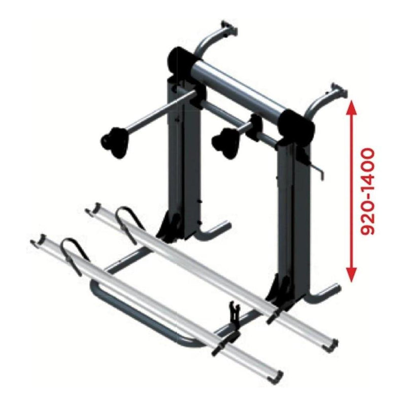 Load image into Gallery viewer, Electric 12V Bike Lift Rack Carrier 2 Bike 920-1400mm Range For Fat Tyres Inc Remote-Black