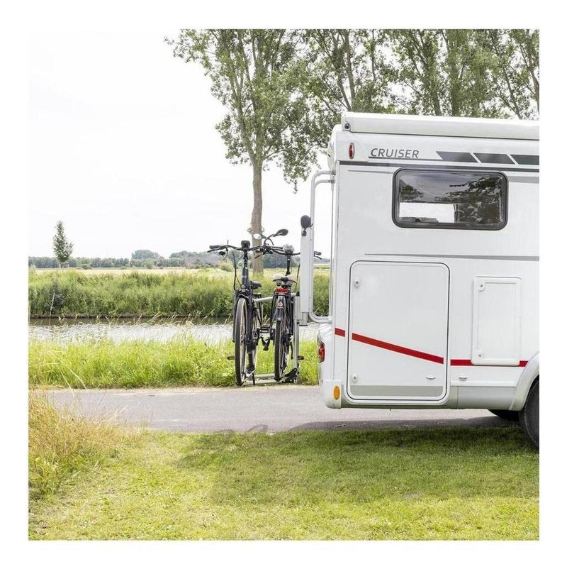 Load image into Gallery viewer, Electric 12V Bike Lift Rack Carrier 2 Bike 920-1400mm Range For Fat Tyres Inc Remote-Black