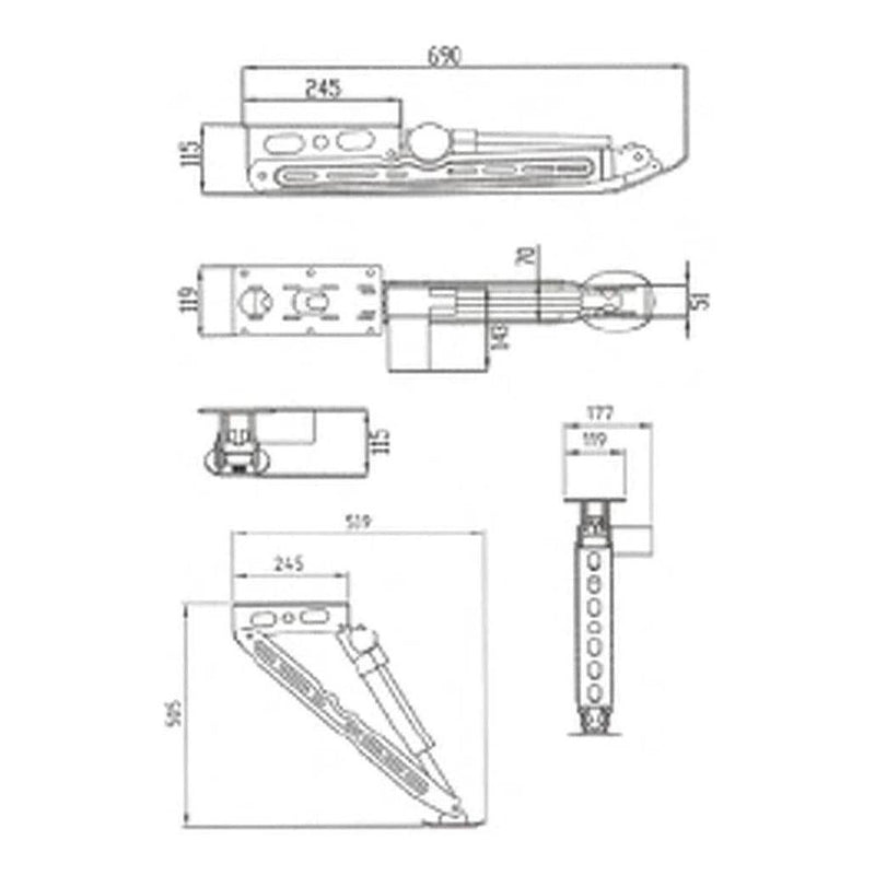Load image into Gallery viewer, Electric 4 x Drop Down Stabilizer leg Corner Steadies 670mm Zinc