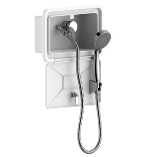 External Shower Box Inc Shower Handheld Head & Shower Mixer White
