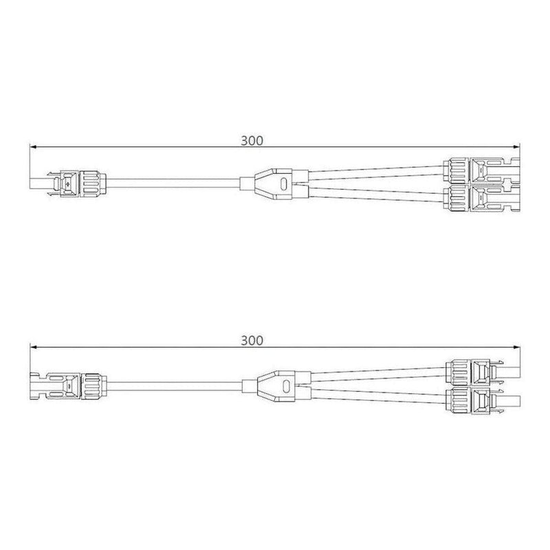 Load image into Gallery viewer, Finch 2 To 1 Y MC4 Solar Panel Cable Connectors Male and Female IP67 Pair