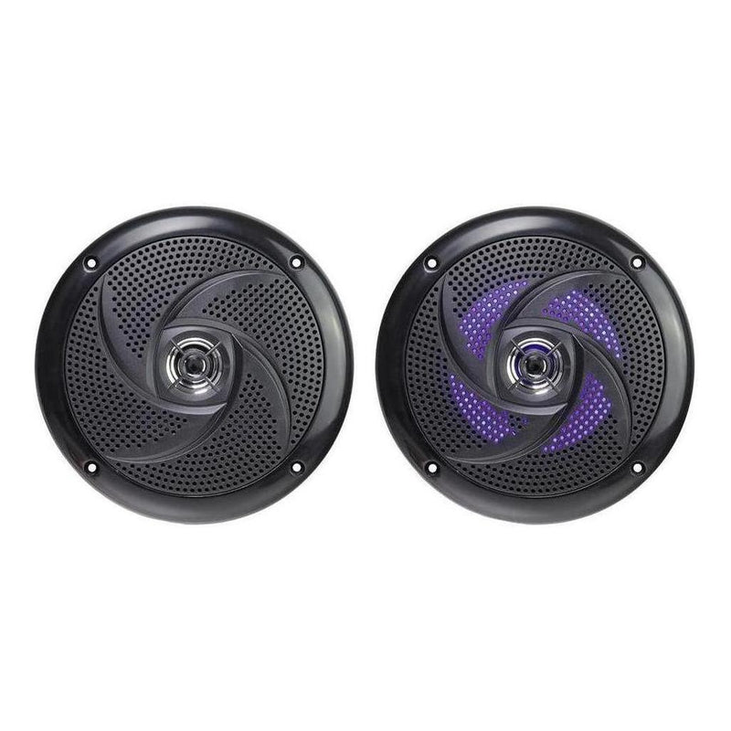 Load image into Gallery viewer, Finch 6.5" Low Profile 60W Slimline Speakers with LED Lights Black 1 pair