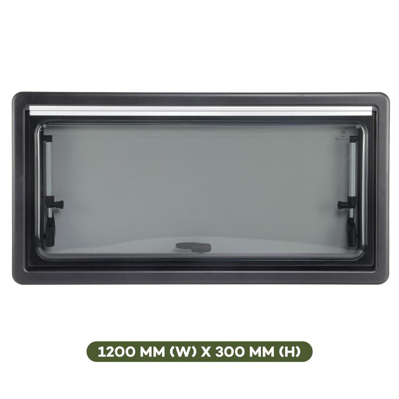 Load image into Gallery viewer, Finch Double Glazed Acrylic Window 1200 x 300 With Blind and Fly Screen