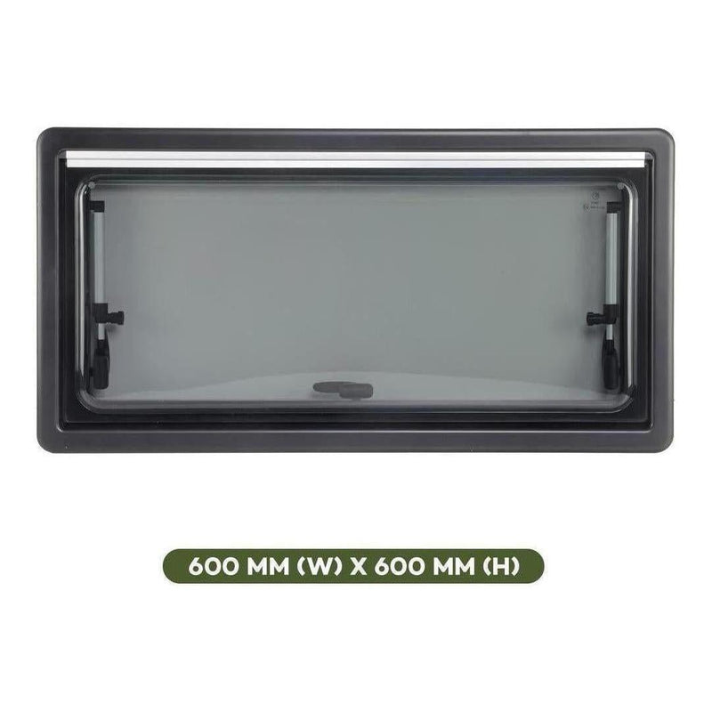 Load image into Gallery viewer, Finch Double Glazed Acrylic Window 600 x 600 With Blind and Fly Screen