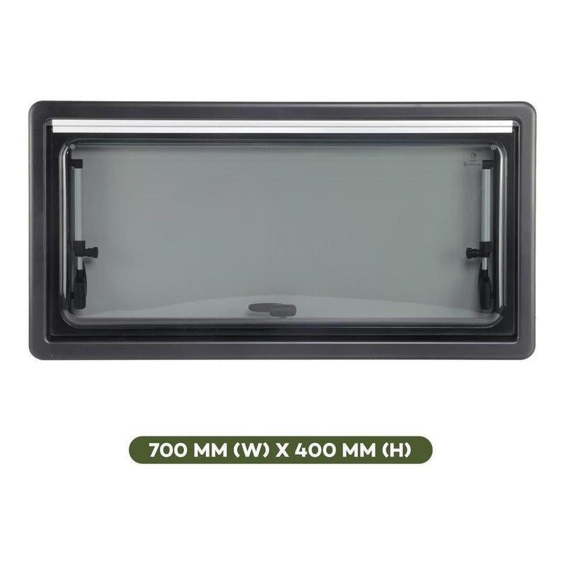 Load image into Gallery viewer, Finch Double Glazed Acrylic Window 700 x 400 With Blind and Fly Screen