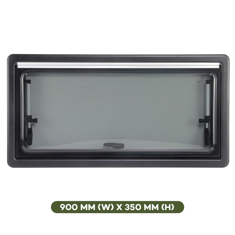 Load image into Gallery viewer, Finch Double Glazed Acrylic Window 900 x 350 With Blind and Fly Screen