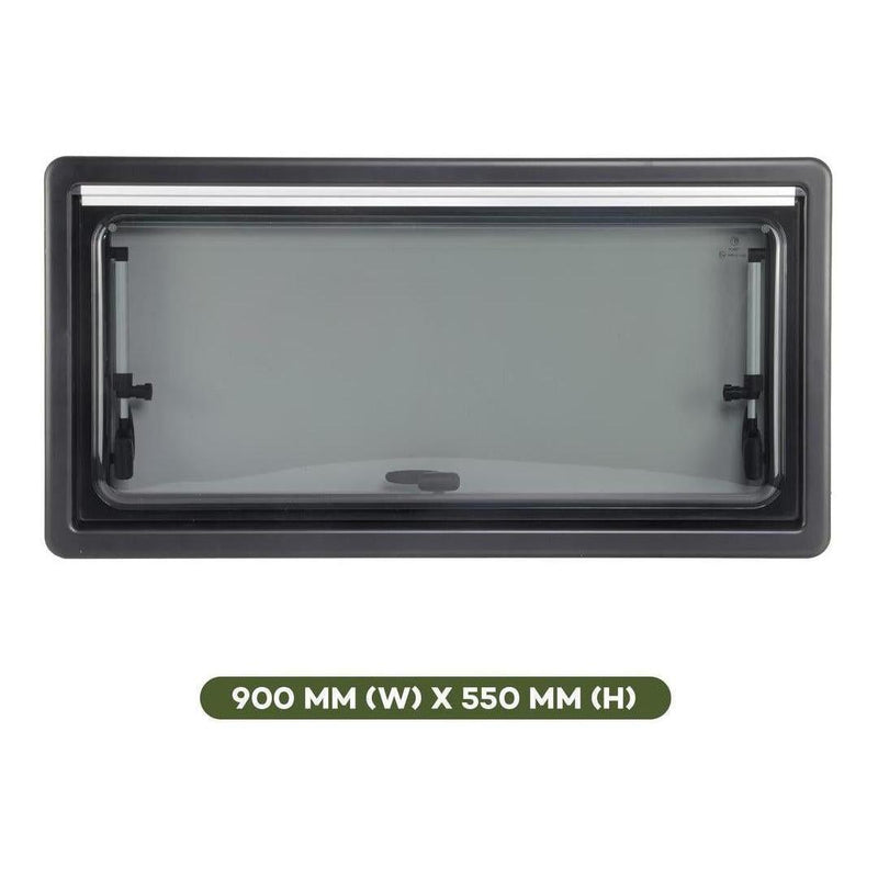 Load image into Gallery viewer, Finch Double Glazed Acrylic Window 900 x 550 With Blind and Fly Screen