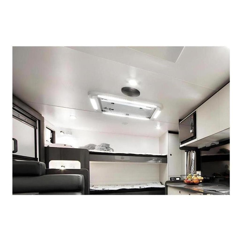 Load image into Gallery viewer, Finch Vented Skylight Hatch 450 x 400mm With LED Lights / Blind and Fly Screen