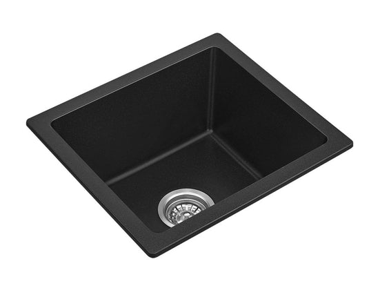 Fomos Black Granite Composite Single Bowl Sink 460x410mm