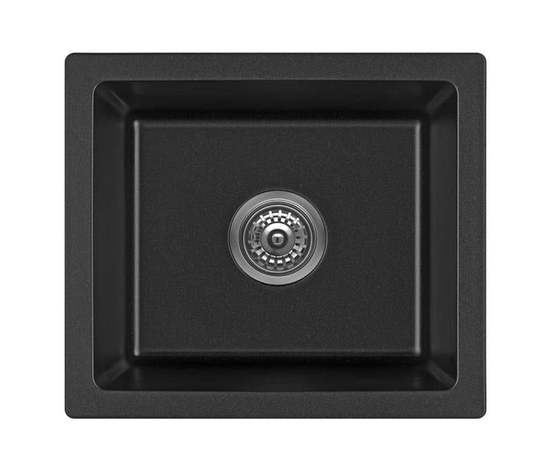 Load image into Gallery viewer, Fomos Black Granite Composite Single Bowl Sink 460x410mm