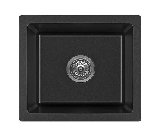 Fomos Black Granite Composite Single Bowl Sink 460x410mm