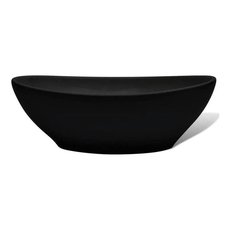 Load image into Gallery viewer, Gemini Ceramic Basin Sink Above Counter 405 x 335mm Oval Matt Black