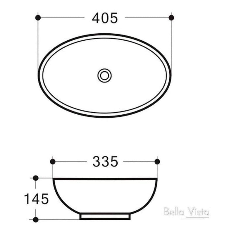 Load image into Gallery viewer, Gemini Ceramic Basin Sink Above Counter 405 x 335mm Oval Matt Black