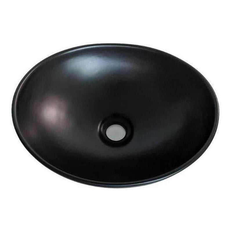 Load image into Gallery viewer, Gemini Ceramic Basin Sink Above Counter 405 x 335mm Oval Matt Black