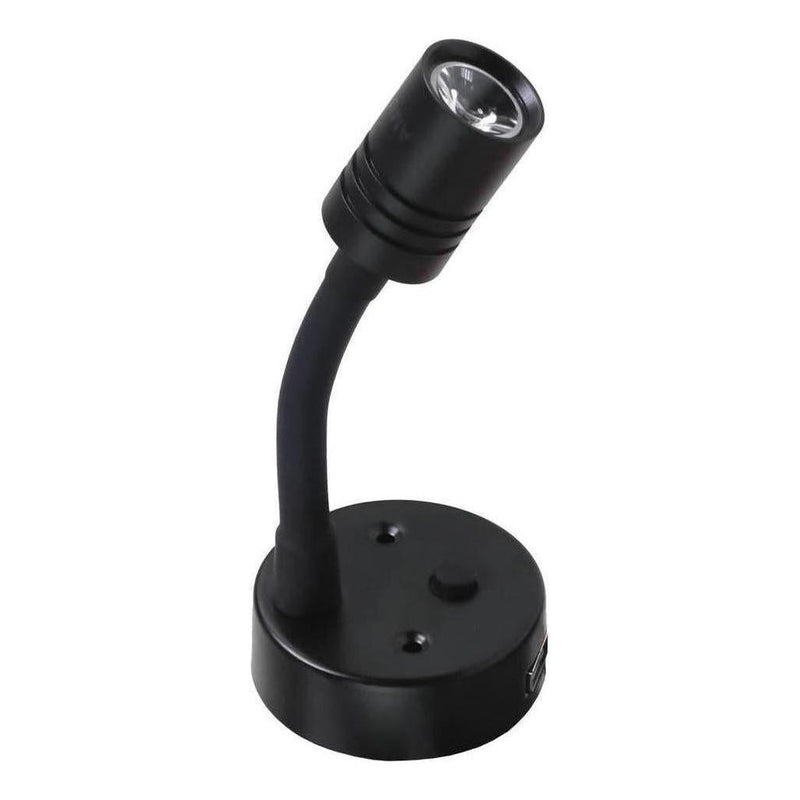 Load image into Gallery viewer, Iluma 10-24V Reading Light Flexible Dimmable Dual Colour Blue/White Light USB/USB-C Port Black