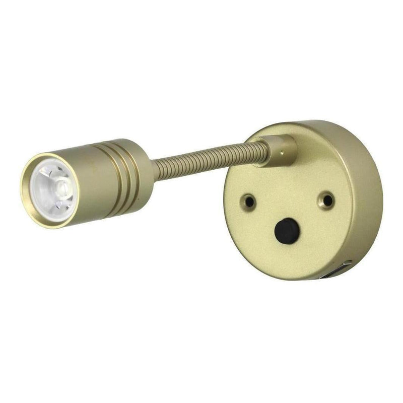 Load image into Gallery viewer, Iluma 10-24V Reading Light Flexible Dimmable Dual Colour Blue/White Light USB/USB-C Port French Gold