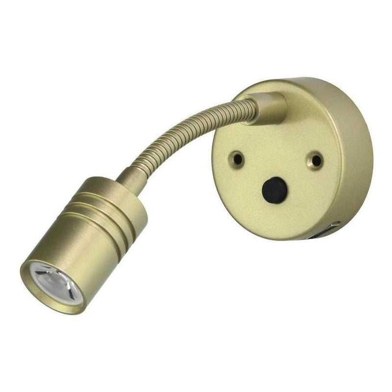 Load image into Gallery viewer, Iluma 10-24V Reading Light Flexible Dimmable Dual Colour Blue/White Light USB/USB-C Port French Gold