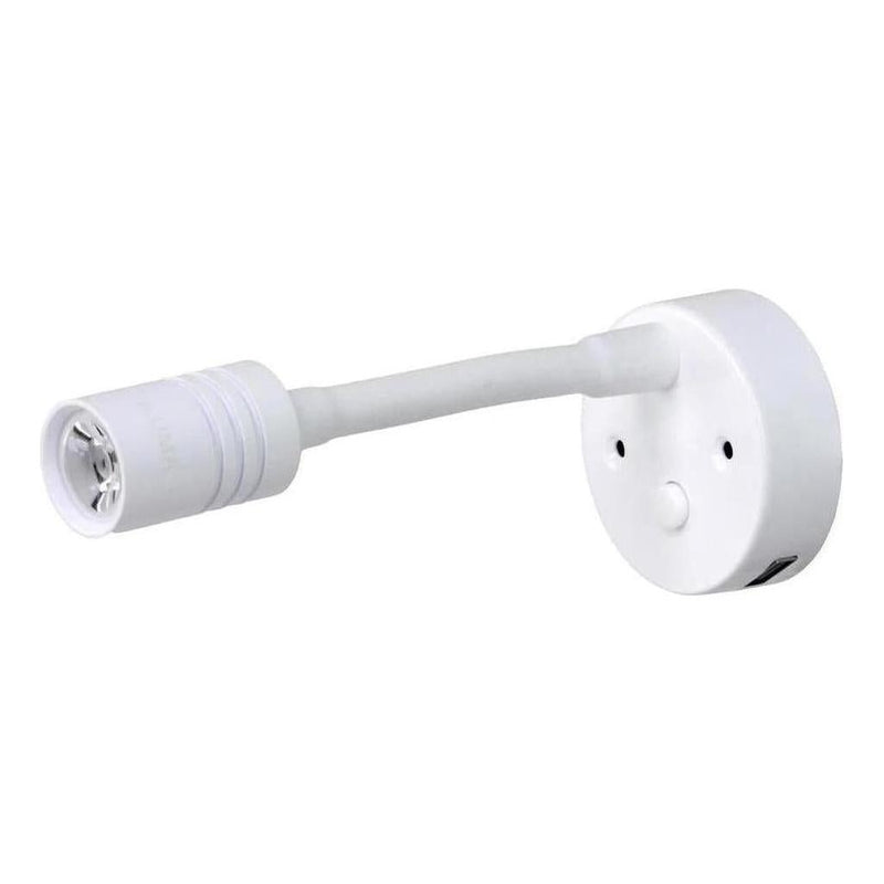 Load image into Gallery viewer, Iluma 10-24V Reading Light Flexible Dimmable Dual Colour Blue/White Light USB/USB-C Port White