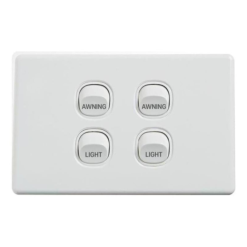 Load image into Gallery viewer, Iluma 10A Single Pole Switch Awning Print Mechanism White