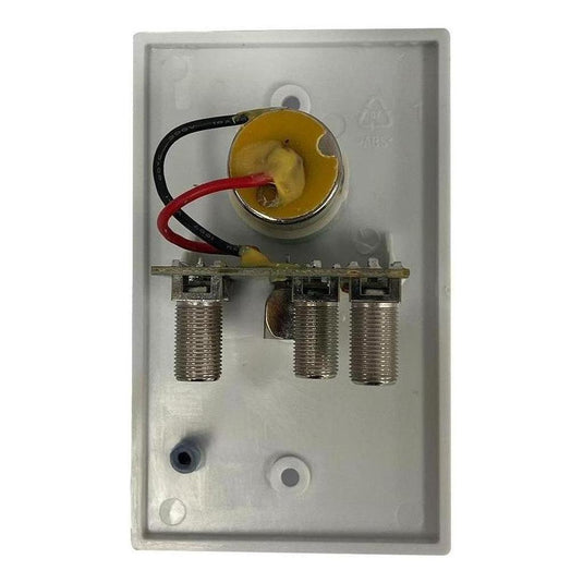 Iluma 12V TV Antenna Wall Plate Signal Booster Amplifier & Power Supply White