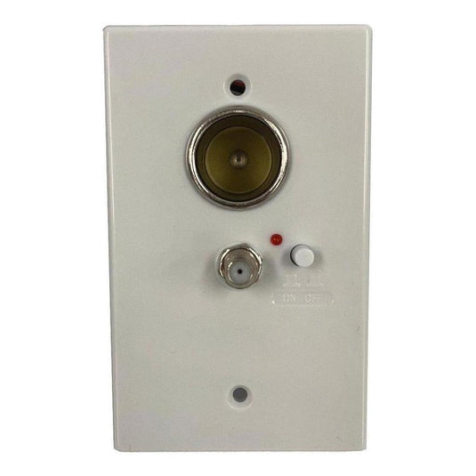 Iluma 12V TV Antenna Wall Plate Signal Booster Amplifier & Power Supply White
