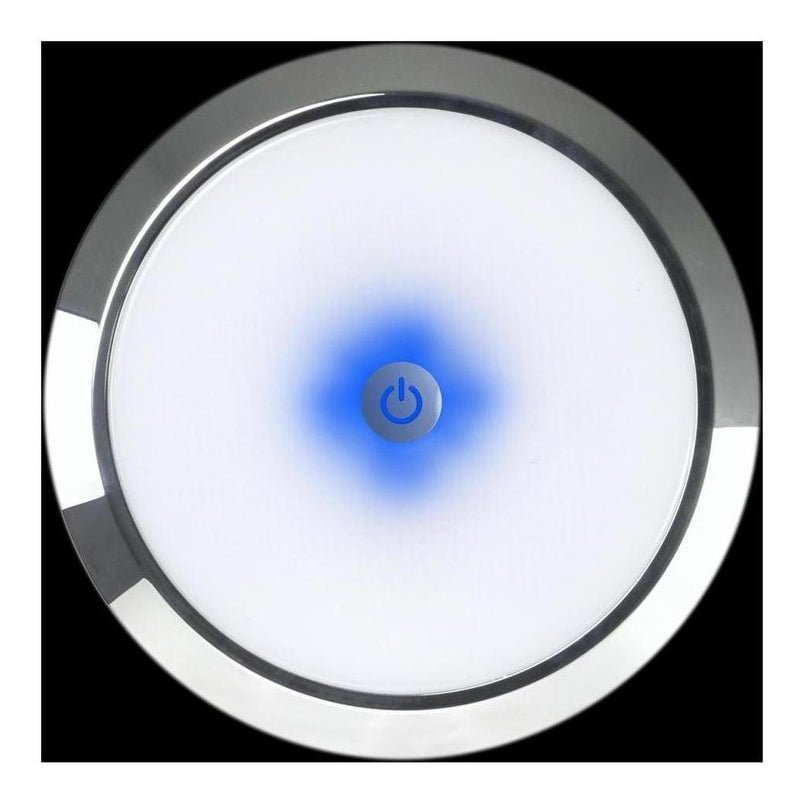 Load image into Gallery viewer, Iluma 12v Slimline Touch On / Off LED Downlight Blue / White Light 140mm Chrome