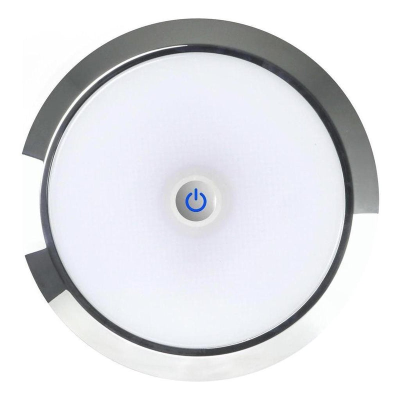 Load image into Gallery viewer, Iluma 12v Slimline Touch On / Off LED Downlight Blue / White Light 140mm Chrome