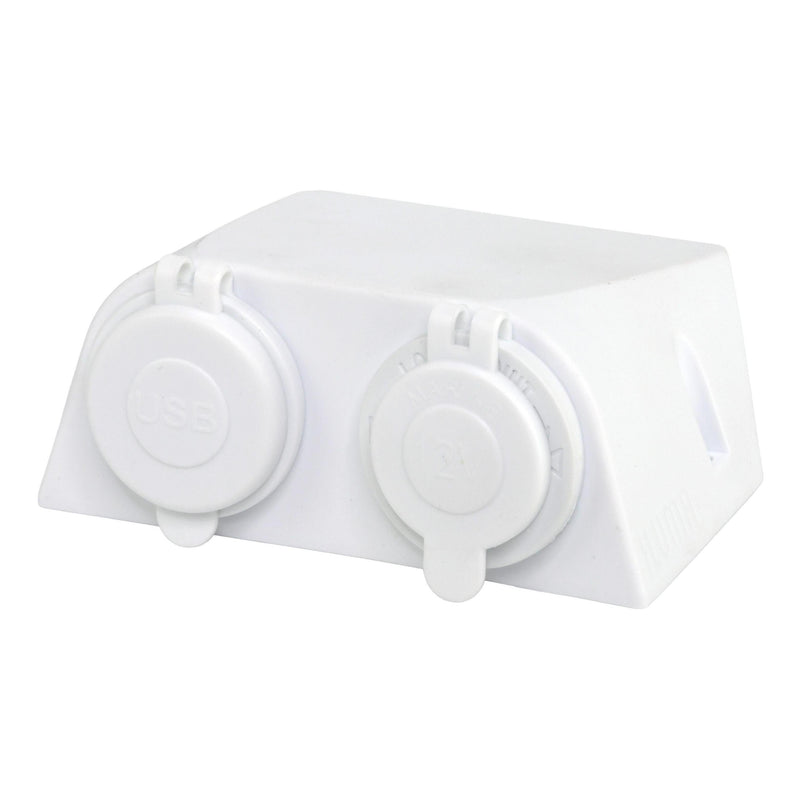 Load image into Gallery viewer, Iluma 12v Surface Mount Accessory Socket & Dual USB/C Port White