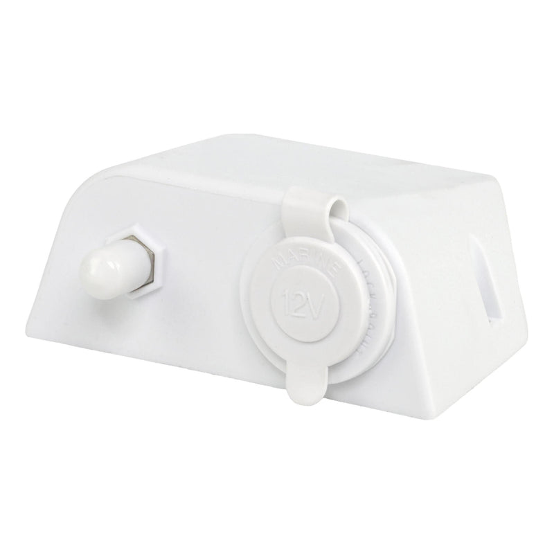 Load image into Gallery viewer, Iluma 12v Surface Mount Accessory Socket & TV Antenna Port F Type White