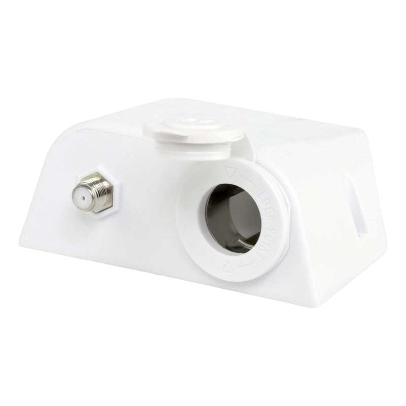 Load image into Gallery viewer, Iluma 12v Surface Mount Accessory Socket & TV Antenna Port F Type White