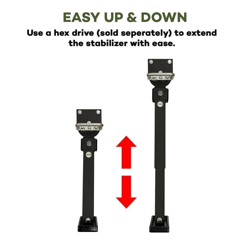 Load image into Gallery viewer, Iluma Drop Down Stabilizer leg Corner Steadies 420mm Black