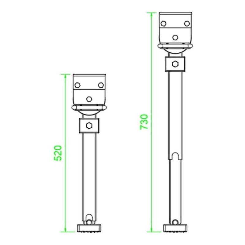 Load image into Gallery viewer, Iluma Drop Down Stabilizer leg Corner Steadies 520mm Black