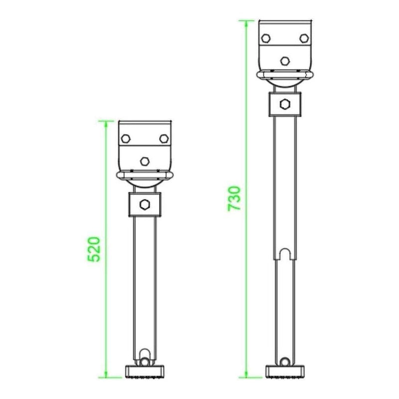 Load image into Gallery viewer, Iluma Drop Down Stabilizer leg Corner Steadies 520mm Zinc