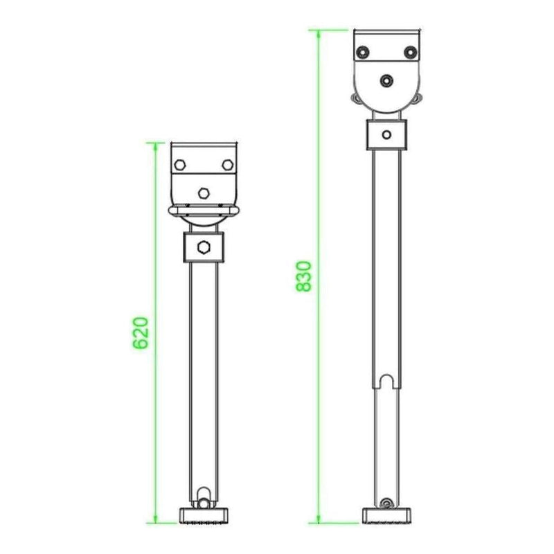 Load image into Gallery viewer, Iluma Drop Down Stabilizer leg Corner Steadies 620mm Black