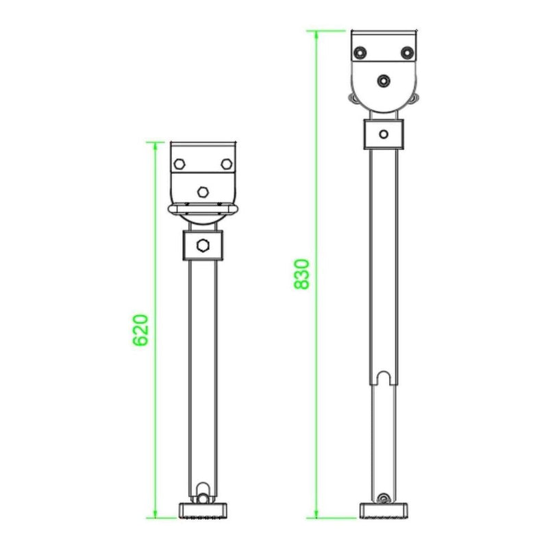 Load image into Gallery viewer, Iluma Drop Down Stabilizer leg Corner Steadies 620mm Black