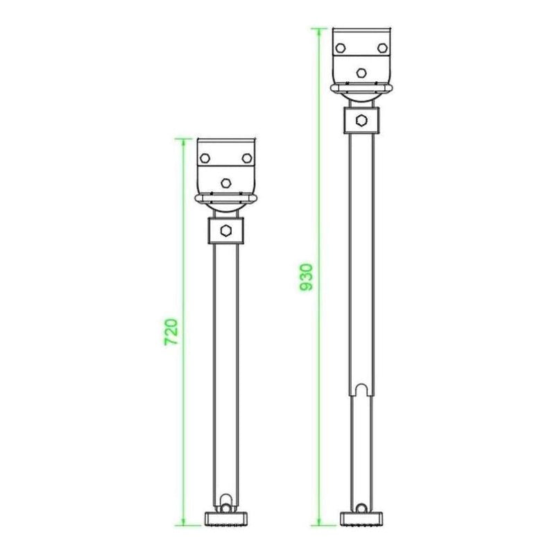 Load image into Gallery viewer, Iluma Drop Down Stabilizer leg Corner Steadies 720mm Black