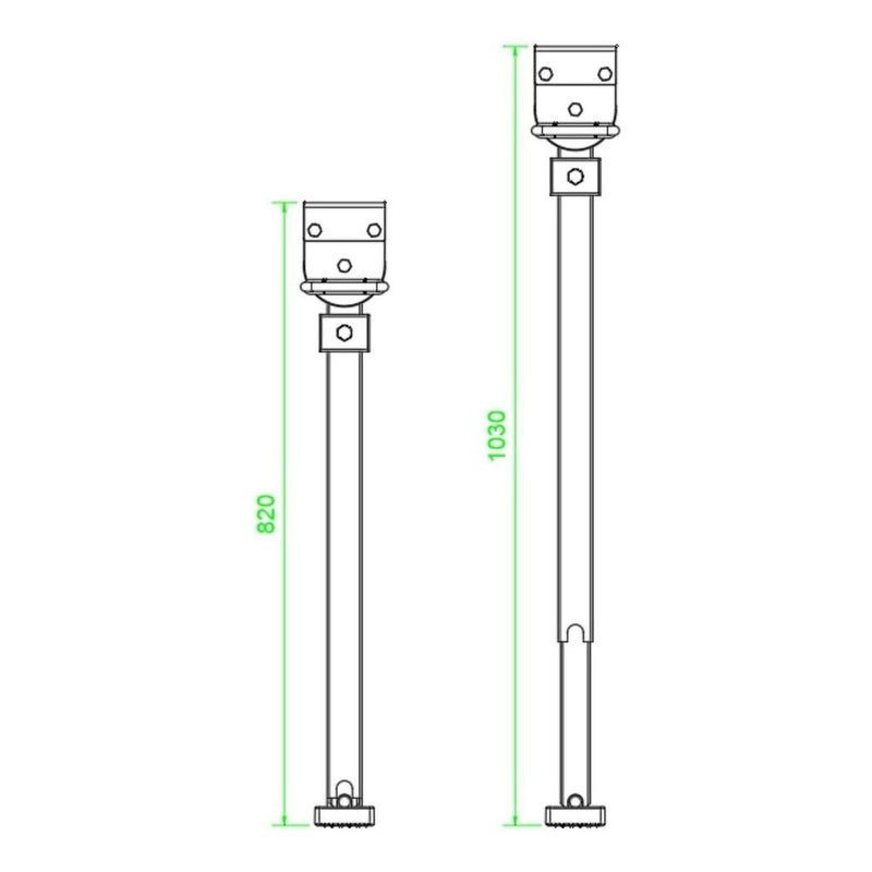 Load image into Gallery viewer, Iluma Drop Down Stabilizer leg Corner Steadies 820mm Black