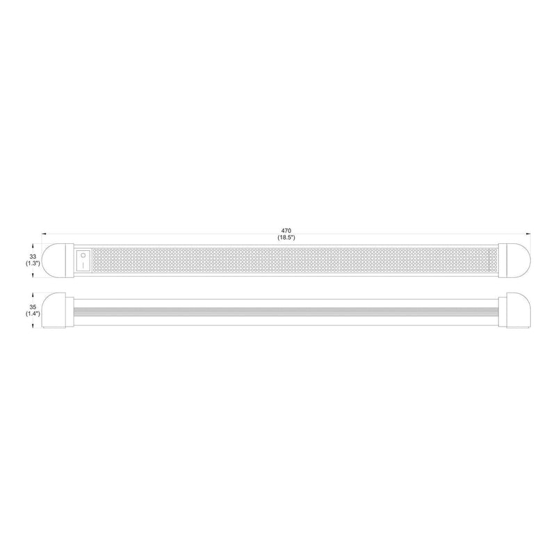Load image into Gallery viewer, Iluma LED 18.50" 470mm 12 - 28v Interior Swivel Light With On/Off Switch Silver