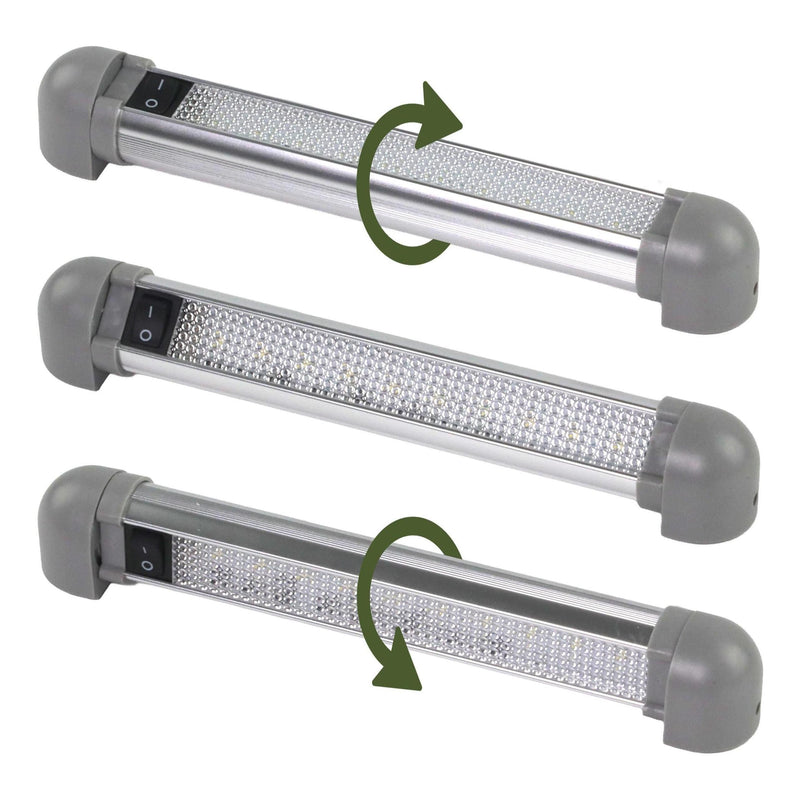 Load image into Gallery viewer, Iluma LED 9" 225mm 12 - 28V Interior 90° Swivel Light With On/Off Switch Grey